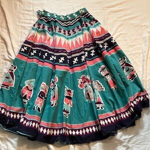 Colorful Vintage Patterned Women's Skirt